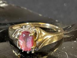 10K Pink Saphire Ring