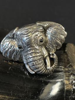 Large Sterling Silver Elephant Ring