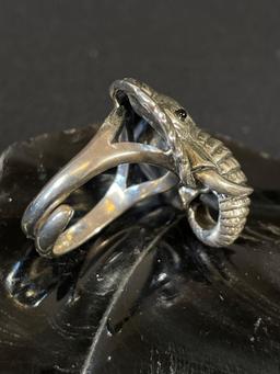 Large Sterling Silver Elephant Ring