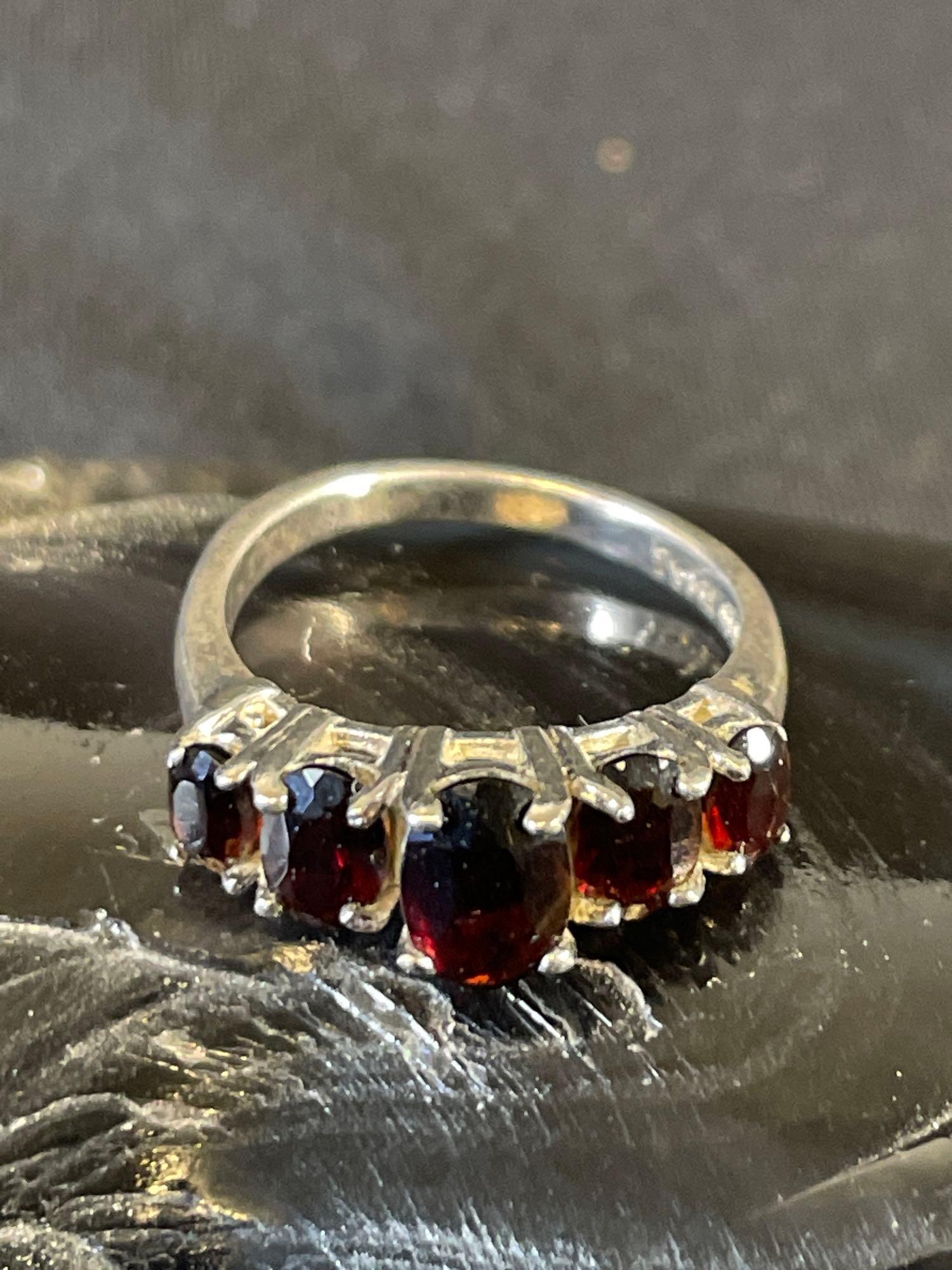 Sterling and Garnet Ring