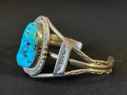 Sterling Silver Cuff with Turquoise