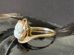 WWII 14K Gold Cameo Ring