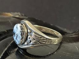 Sterling Silver and White Buffalo Ring