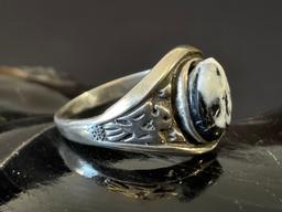 Sterling Silver and White Buffalo Ring