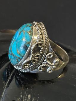 1910 Sterling and Turquoise Ring.