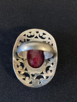 Sterling Silver and Ruby Ring