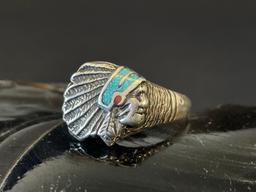 Sterling Silver Indian Head Ring