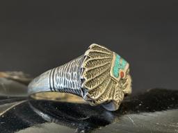 Sterling Silver Indian Head Ring