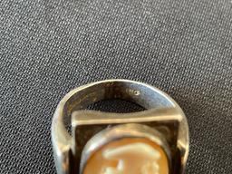 Sterling Silver and Cameo Ring