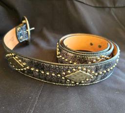 ...Silver and black "bling" belt and buckle,