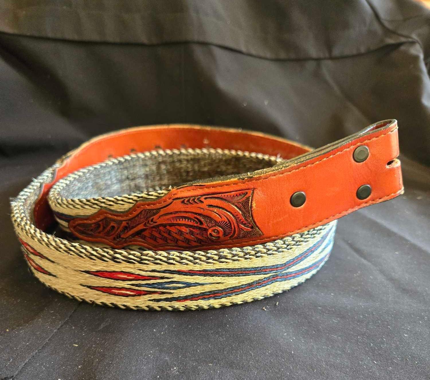 Custom Horse hair hitched Belt