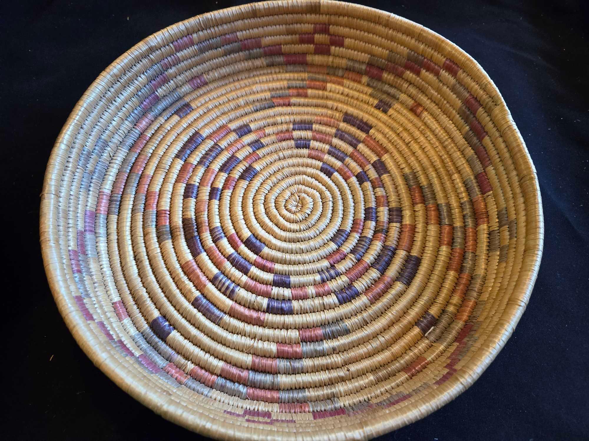 Hopi-made flat woven baskets, set of 3