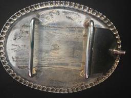 Sterling Silver Oval western buckle