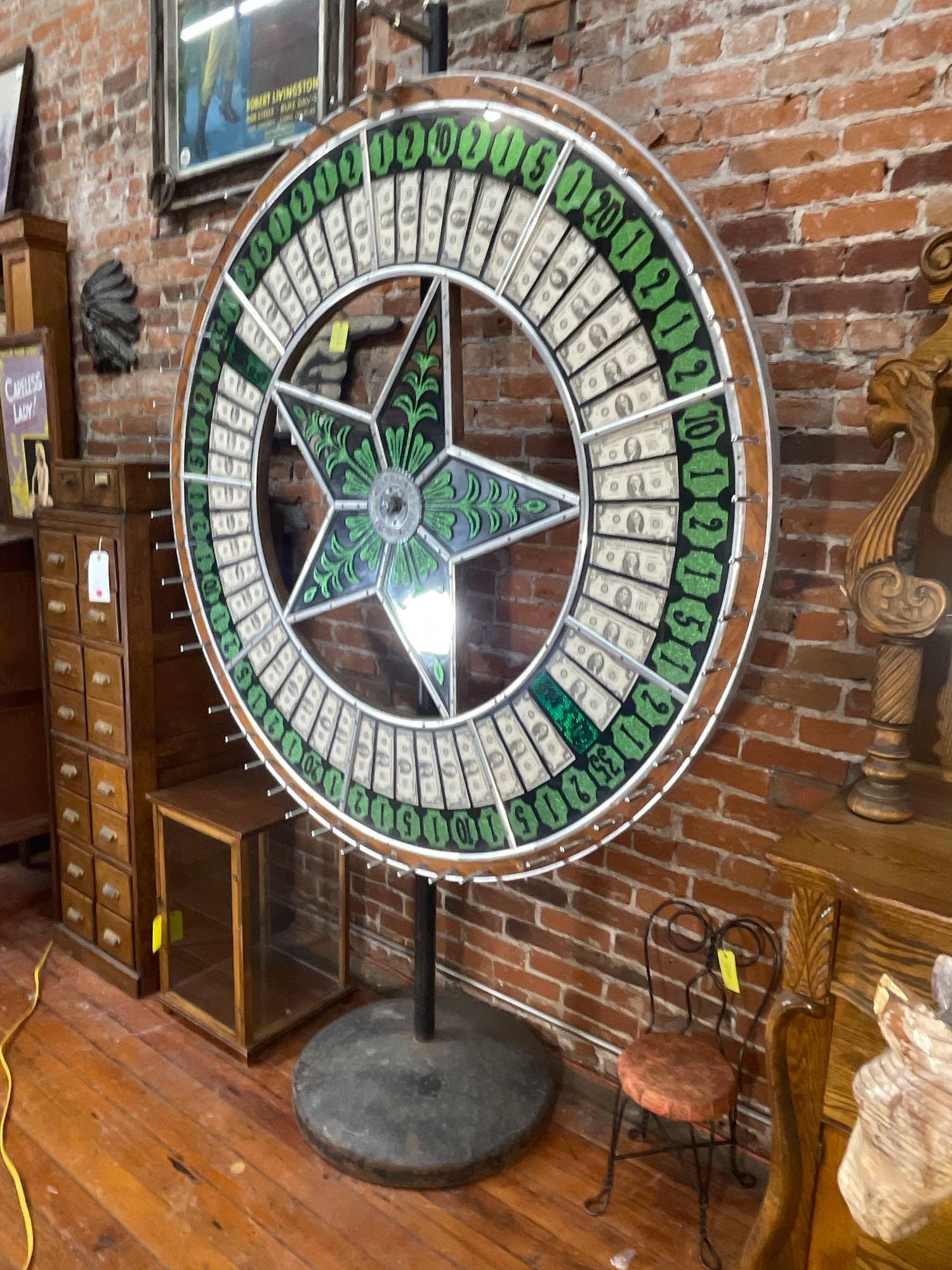 Large Antique Gambling Wheel