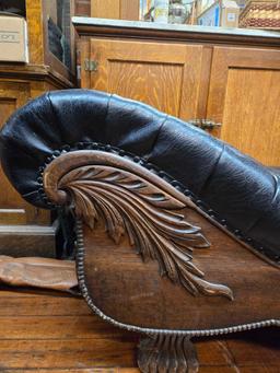 1900's Leather Fainting couch