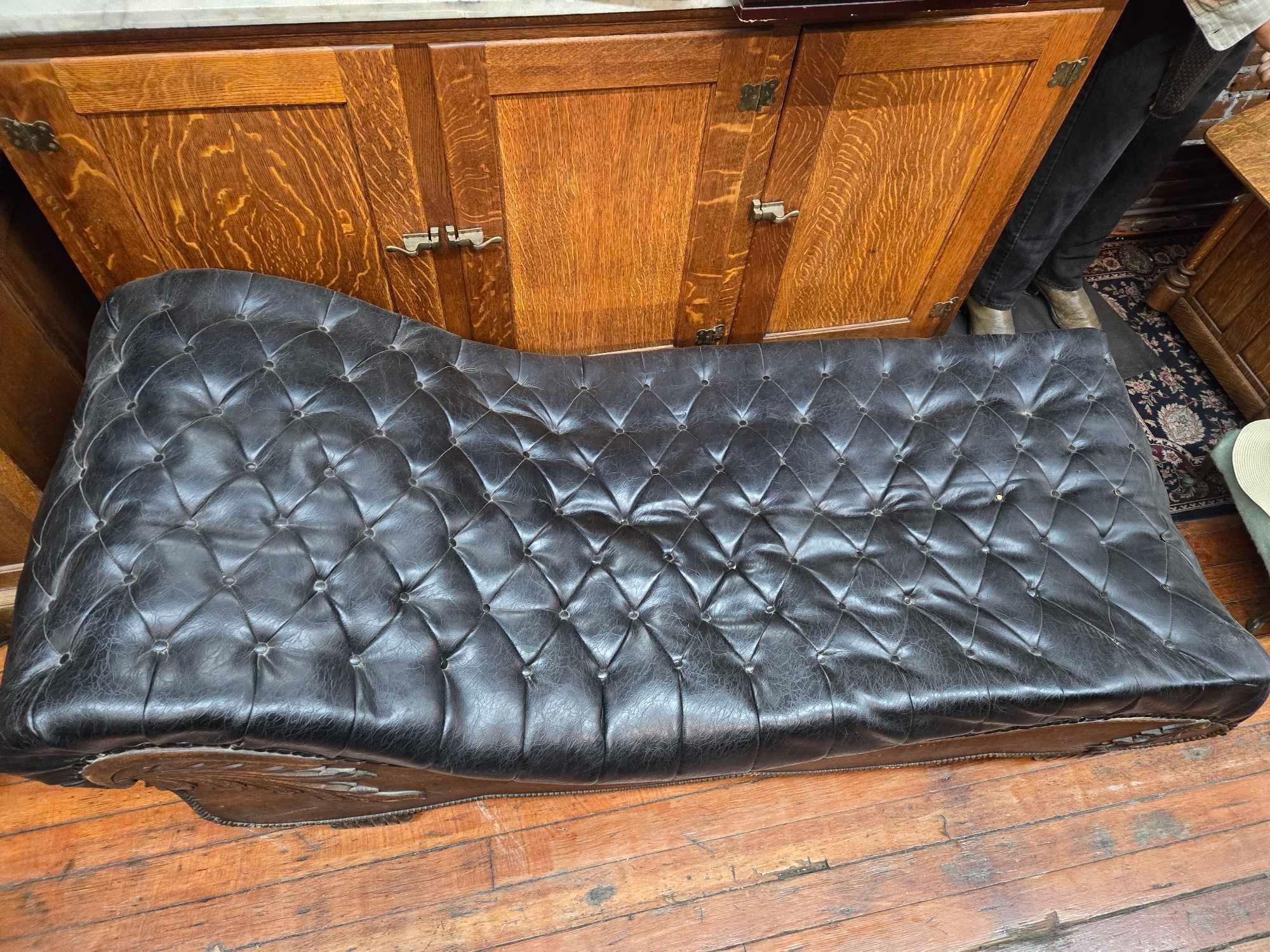 1900's Leather Fainting couch