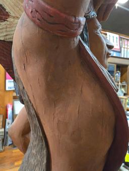 Antique Wood Carved Cigar Store Indian