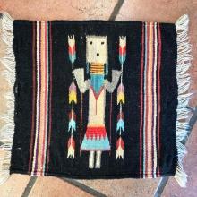 Native American hand-woven... "Yei" pattern mat,