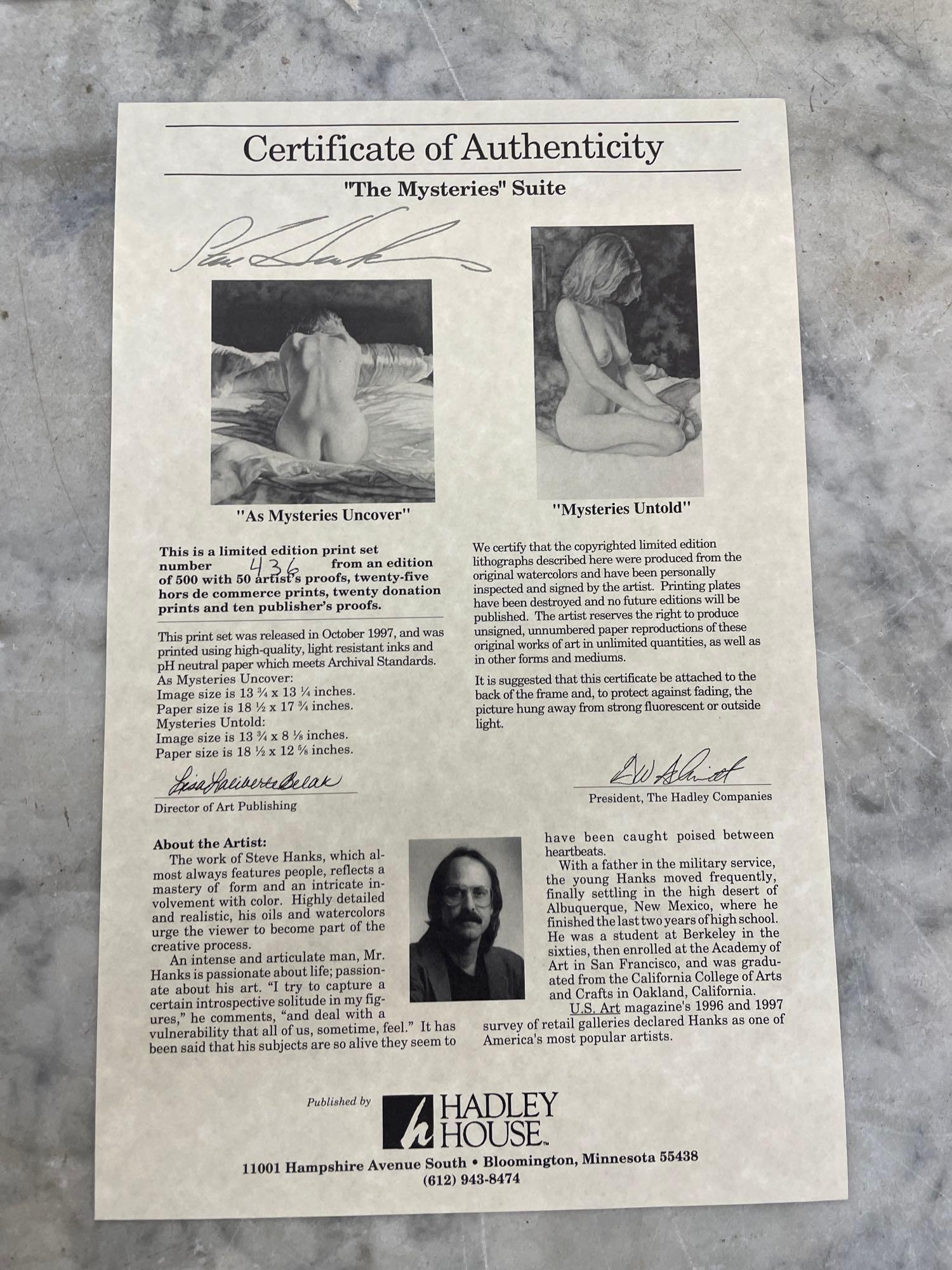 Steve Hanks (1949-2015) "The Mysteries Suite" Signed Print