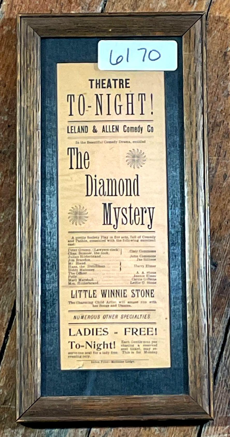 Playbill Leland And Allen "The Diamond mystery"
