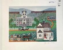 Jennifer Miller "Primative Town Square" Signed Print