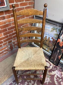 Oak Ladder Back Chair w/ Woven Seat