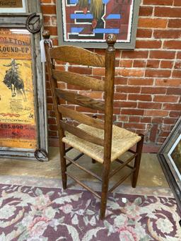 Oak Ladder Back Chair w/ Woven Seat