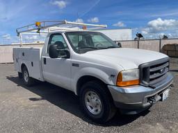 2001 Ford F-250 Pickup Truck w/ Utility Box & Ladder Rack