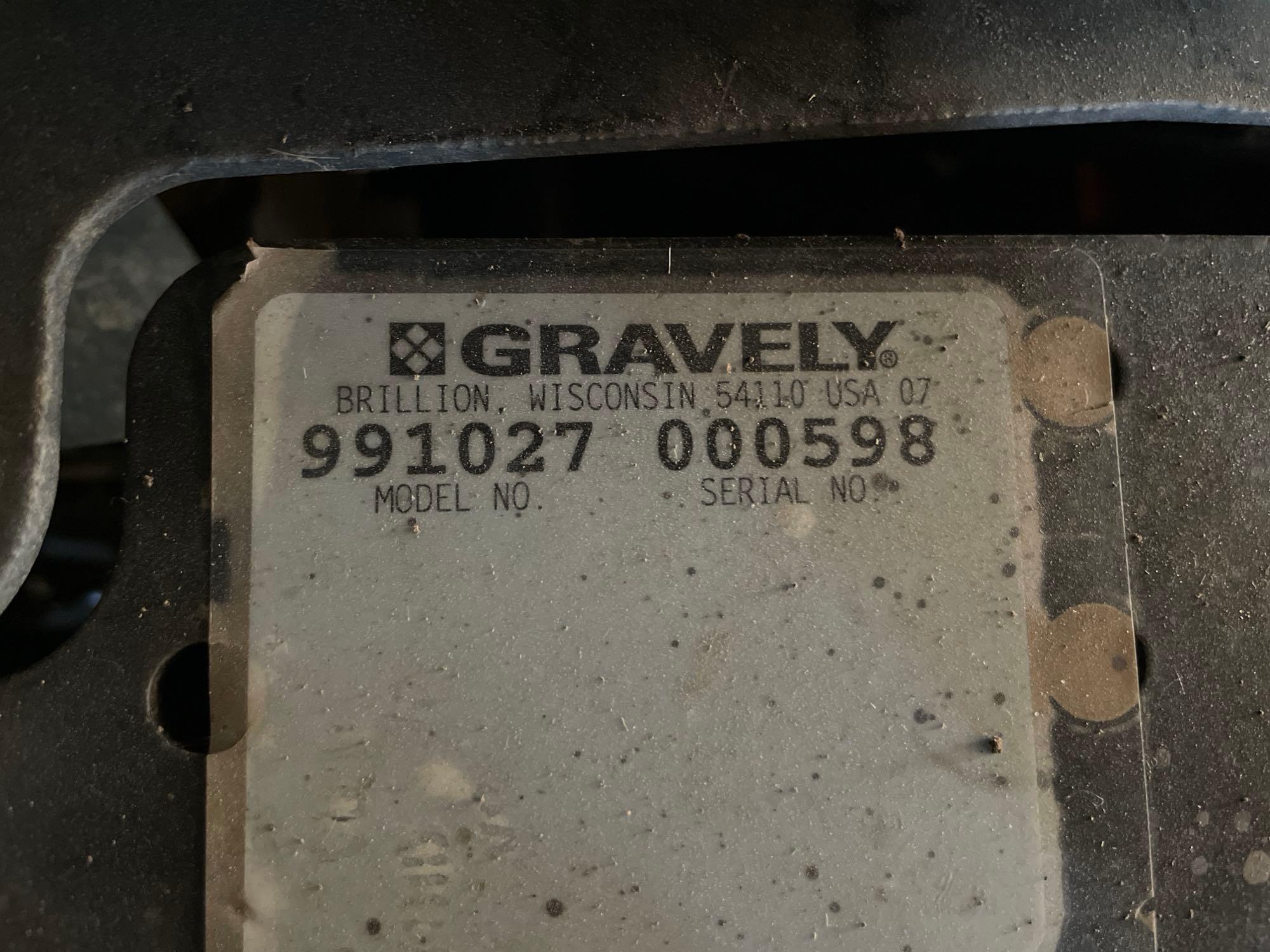 Gravely Model No. 991027 Zero Turn Mower 48" Deck