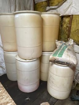 (9) 80-Gallon Poly Barrels