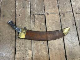 16" Vintage India Kukri Gurkha fixed blade w/ sheath