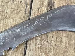 16" Vintage India Kukri Gurkha fixed blade w/ sheath