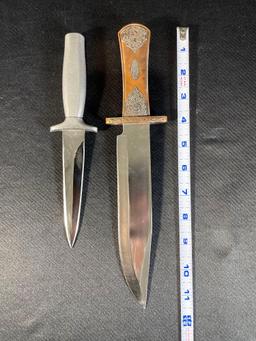 12" Decorative knife & 10" Double blade Knive w/ pewter handle???