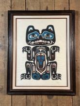 Alaskan Inuit Style Tribal Totem Art, "Bear"