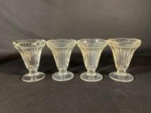clear glass ice cream sundae glasses