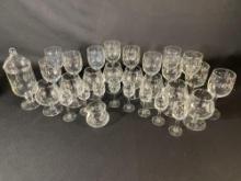 Large Assortment Of Clear Glass Stemware