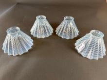 Set of 4 blue opalescent light shades