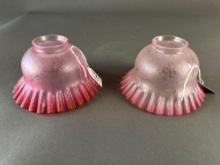 2 matching acid etched cranberry shades