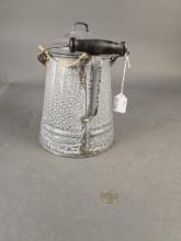 Grey granite ware coffee pot