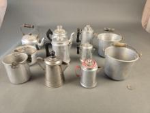 11 pieces of small and children size alumunim cookware