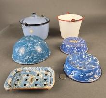 6 pieces granite include blue swirl soap dish