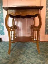 Quartered oak hall table