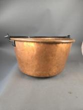 Large copper apple sauce bucket dovetailed sides 1700-1800s