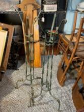 2 Roseville cast iron plant stands