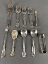 10 pcs fancy silverplate serving pieces