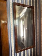 Wood framed beveled mirror