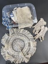Collection of hand crocheted doilies 1920s-40s