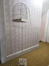 Hanging bird cage and stand