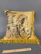 Native Man with headdress pillow case