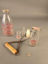 Huggins Dairy Lewiston collection, Ice tongs with a wooden handle